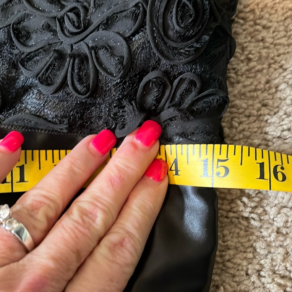 Black tie fully lined rosette maxi skirt size large - Picture 2 of 10